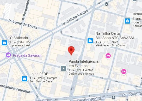 Mapa estático da região da Rua Rio Grande do Norte, 1436, endereço da Ap Advogados